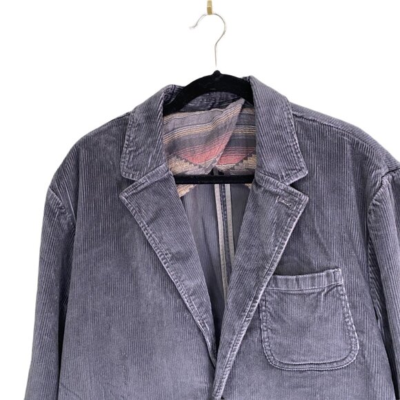 Faherty Corduroy Sportcoat Blazer Men Sz XL Charcoal Gray Academia - Picture 5 of 13